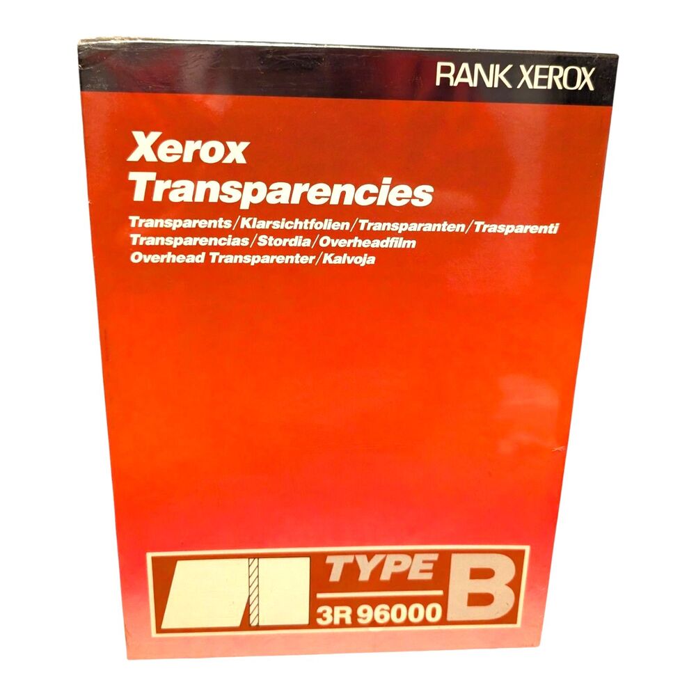 Vintage Xerox 3R96000 Type B Laser Transparencies A4 New